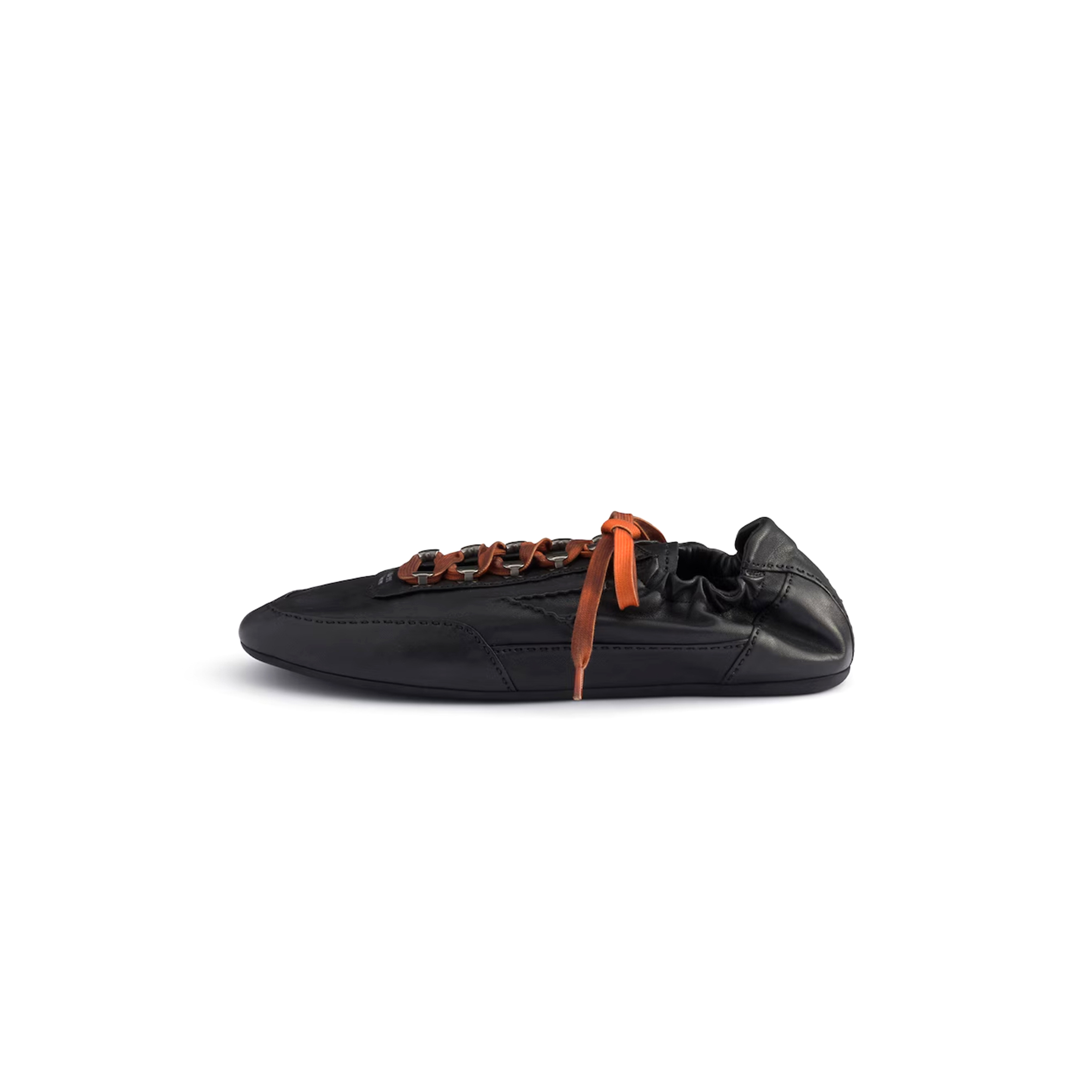 PRADA COLLAPSE ANTIQUED NAPPA LEATHER SNEAKERS WITH HOOKS 2EE490